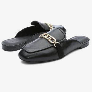 Sanctuary Bigtime Mules in Black and Gold